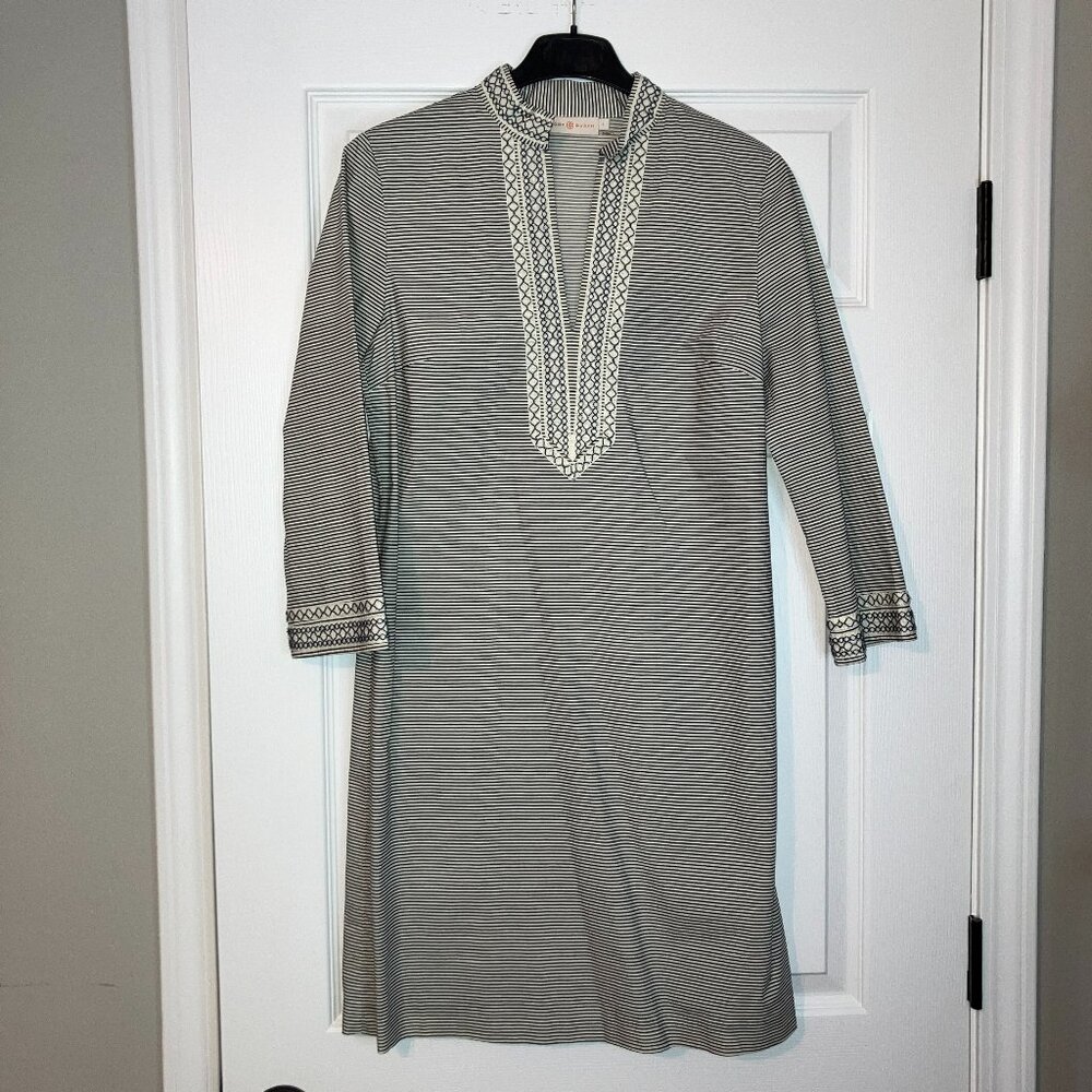 Tory Burch: Navy and White Striped Tunic Dress (size 4)